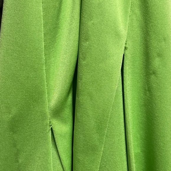 Vintage HALSTON IV Dorian Lime Green Long Sleeved Boat Neck Column Maxi Dress - Picture 16 of 16